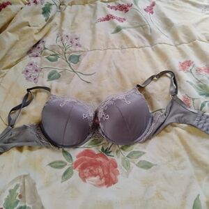 Victoria's Secret Lace Trim Grey Bra